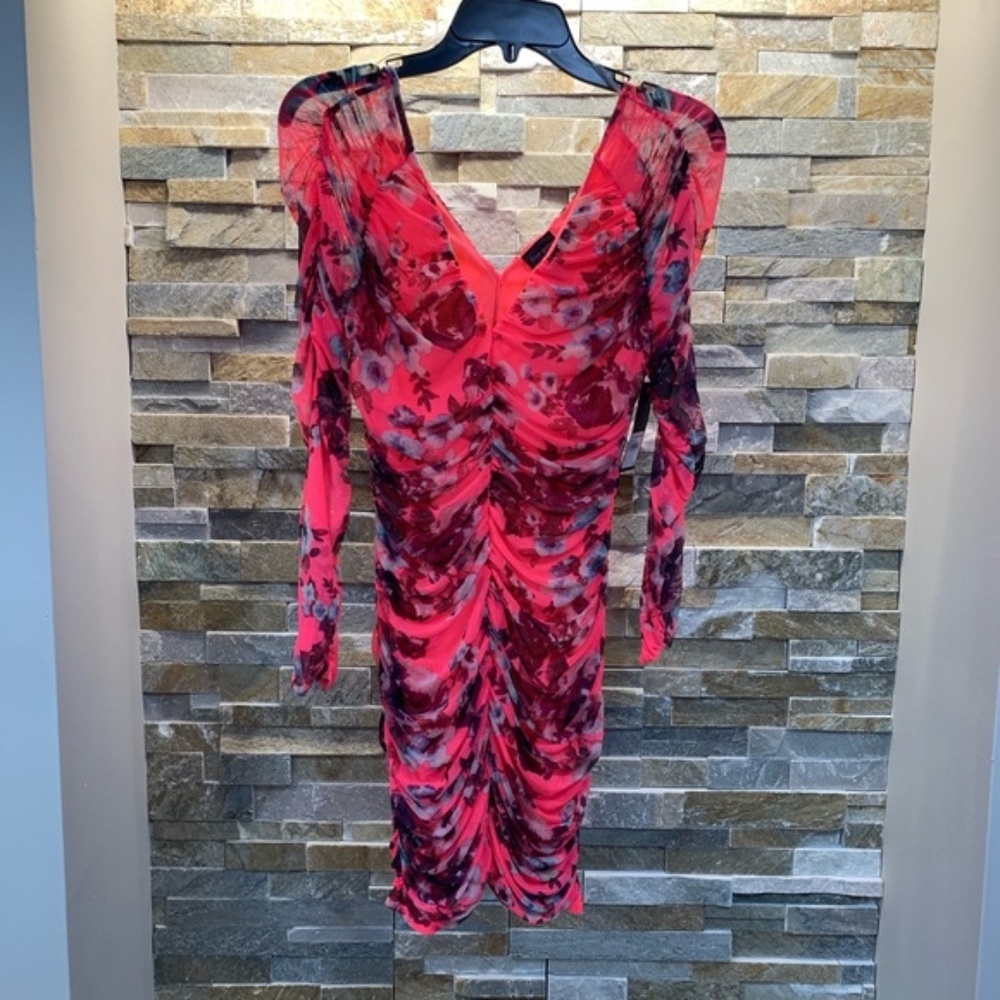 Free Press Mesh Ruched Mini Dress - Picture 4 of 9